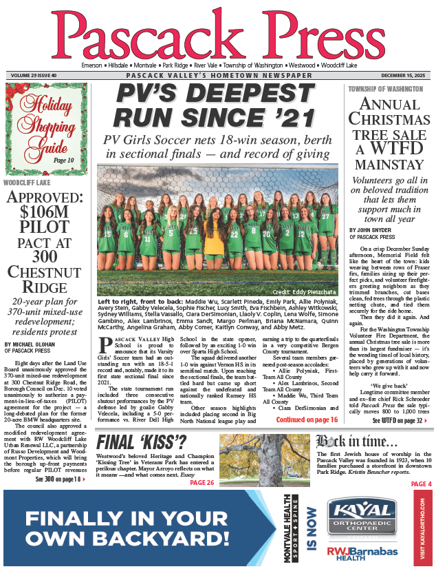Pascack Press — Dec. 15, 2025 cover