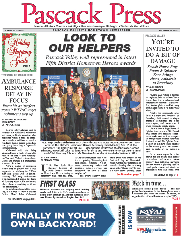 Pascack Press — Dec. 22, 2025 cover