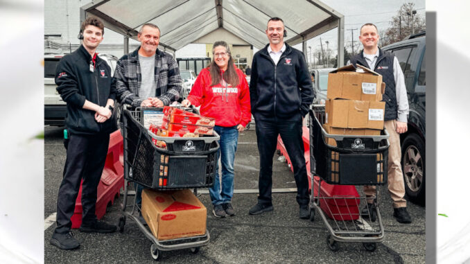 Teamwork! ShopRite fundraising coordinator Jack Callaghan, Jeff Roem and Maura Roem of St. Andrew’s, store manager Sasha Vidakovic, and store assistant manager Brian Longfield. Courtesy photo.