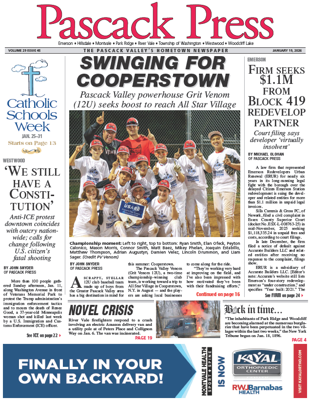 Pascack Press — Jan. 19, 2026 cover