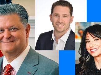 Woodcliff Lake Mayor Carlos Rendo with newly sworn councilmembers Nicole Marsh and Benjamin Pollack, back for new three-year terms. Courtesy photos.