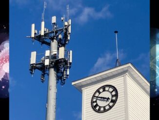 A cellular communications tower at Town Hall in the Township of Washington, one day this month at 3:50 p.m. Hillsdale officials are considering hiring an independent consultant to evaluate local cell-service gaps ahead of a planned meeting with Verizon. John Snyder photo over “Cellular Wave Dance" via StockCake.