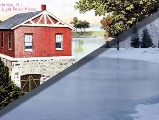 Left: Mill Pond Park Ridge — Pascack Press "winter" illustration.