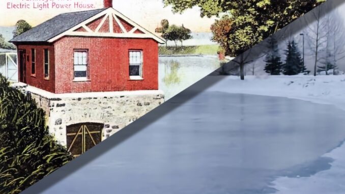 Left: Mill Pond Park Ridge — Pascack Press "winter" illustration.