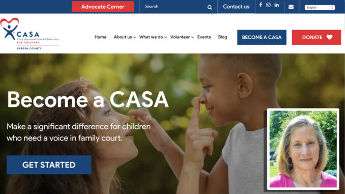 Inset: Nilene Evans of Washington Township volunteers with Bergen County CASA, where she advocates for children in foster care and serves on the organization’s board. Courtesy photo.