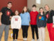 TOP FUNDRAISERS: Flanked by Westwood Regional Middle School physical education teachers Anthony Orsini and Elyssa Wottring are the school’s top student fundraisers for the American Heart Challenge, culminating in activities Feb. 18. Left to right are Ryleigh Fitzpatrick (6th grade), Maeve Fitzpatrick (7th grade), Nicholas “Nick” DeTore (8th grade), and Caroline Fennell (8th grade). The event raised at least $6,600 for the American Heart Association. John Snyder photo.