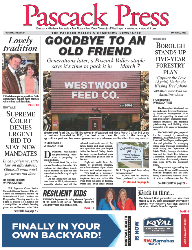 Pascack Press — March 2, 2026 cover