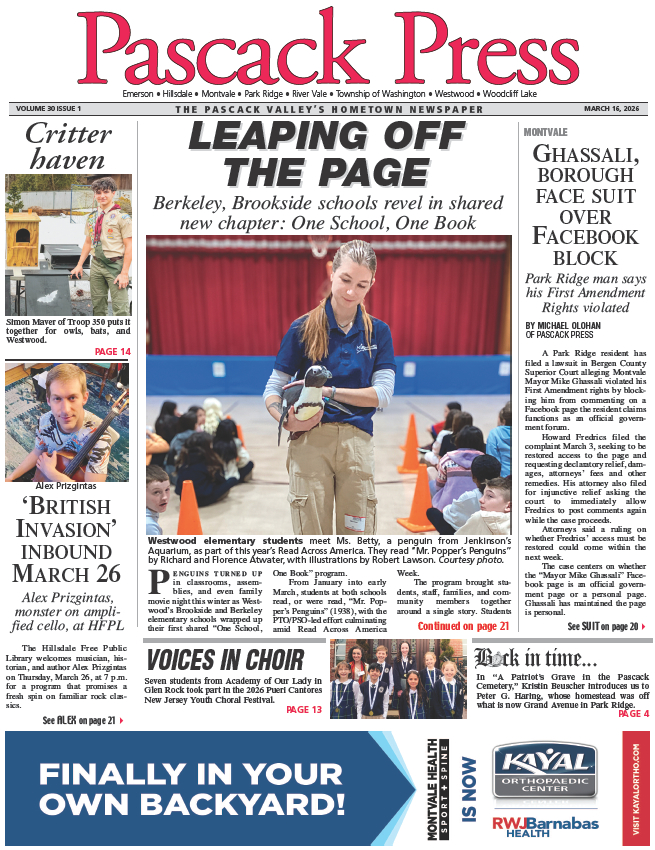 Pascack Press — March 16, 2026 cover