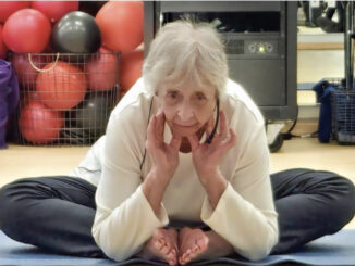 Emerson’s Fay Yeager, 91, is a force of nature, teaching yoga across the Pascack Valley. “I start with a simple version of a posture, easy for most,” she explains. “Then I add more challenging elements.” Eileen Johnson photo.
