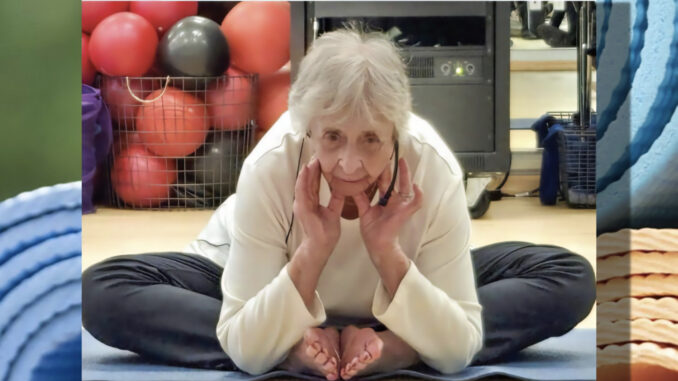 Emerson’s Fay Yeager, 91, is a force of nature, teaching yoga across the Pascack Valley. “I start with a simple version of a posture, easy for most,” she explains. “Then I add more challenging elements.” Eileen Johnson photo.
