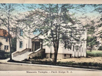 A late 1920s postcard from the Pascack Historical Society’s collection shows the newly built Masonic Temple on Kinderkamack Road.