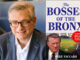 Mike Vaccaro, New York Post columnist and Hillsdale resident, with his new book, The Bosses of the Bronx, which he will discuss at the Hillsdale Free Public Library. Courtesy photo.