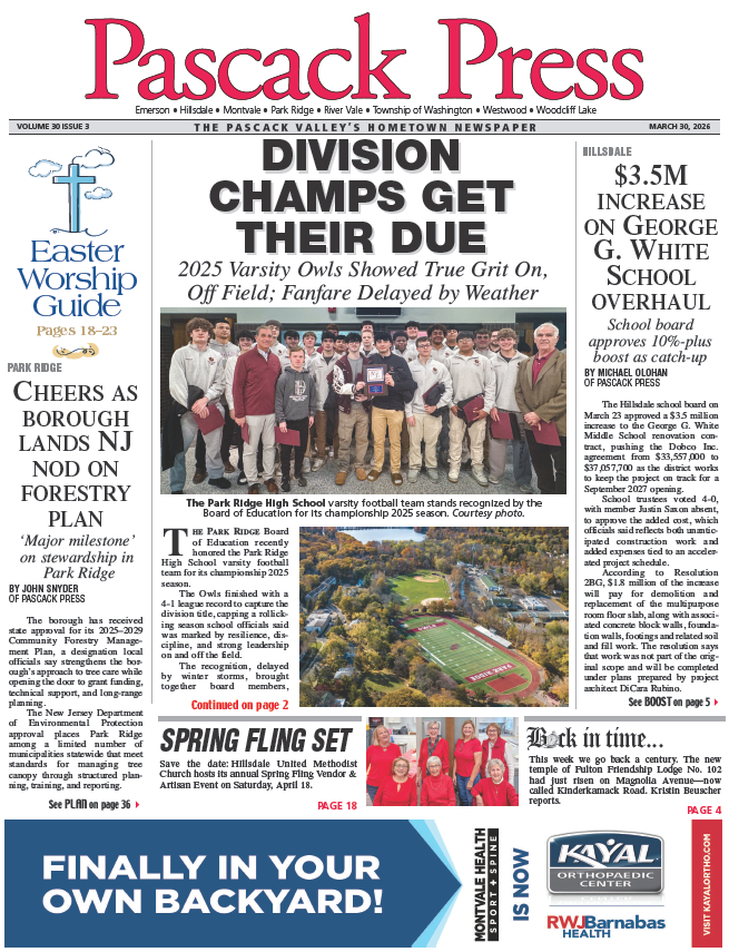 Pascack Press — March 30, 2026 cover