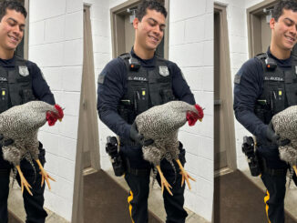 Park Ridge (N.J.) Police Officer Carlos Alicea and friend. PRPD photo.