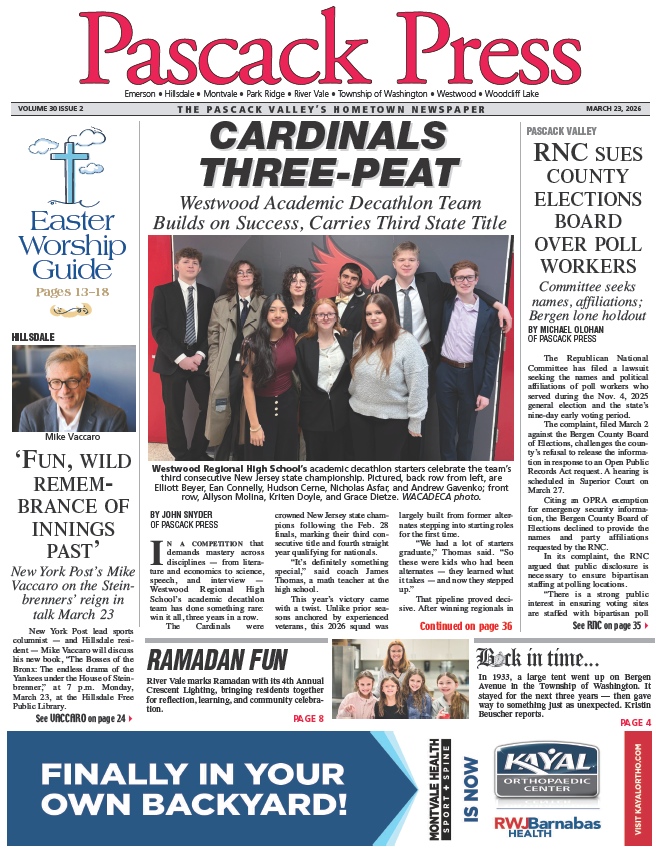 Pascack Press — March 23, 2026 cover