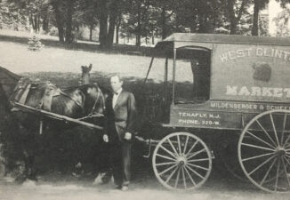 Mildenberger has gone from butcher’s apron to suit and bow tie in order to make his rounds.
