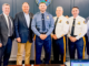 Pictured from left are Bergen County Commissioner Chairman Steven Tanelli, Oradell Mayor James Koth, Stefano, Oradell Police Chief David Gangemi, Lt. Joe Maino and Councilman Ted Gullo.