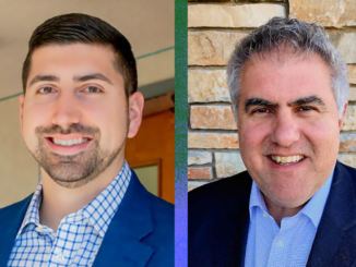 Anthony Rizzo, left, was elected May 8 as next president of the board of the Pascack Valley Chamber of Commerce. He succeeds Tony Pallogudis, right, who recruited him as vice president three years ago. (Rizzo portrait Havana Photography.)
