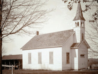 The First Methodist Episcopal Church of Montvale, on Summit Avenue east of Spring Valley Road, as it appeared around 1900. A stable behind the church allowed congregants to leave their horses during services. Montvale was then a farming community of about 400 residents. Today, the roughly 140-year-old structure serves as a private residence.