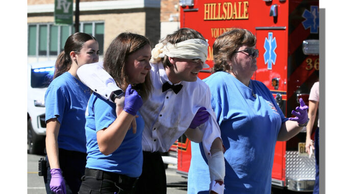 Project Crash brought together student actors, first responders, and medical personnel for realistic impaired-driving crash simulations at Pascack Valley High School on June 7–8, and Westwood Regional High School on June 10. Anthony DeRosa photo.