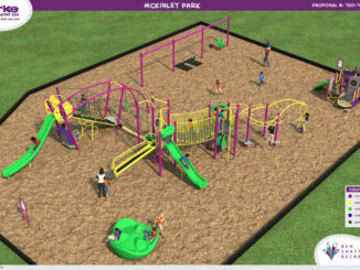 Schematics for the new McKinley Park Playground provided by BCI Burke Playground Equipment.