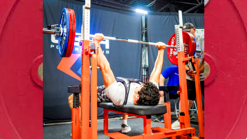 Chase Miller sets New Jersey junior bench press record
