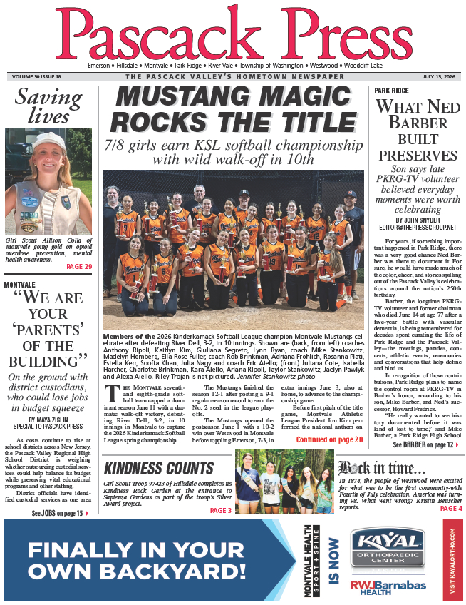 Pascack Press — July 13, 2026 cover