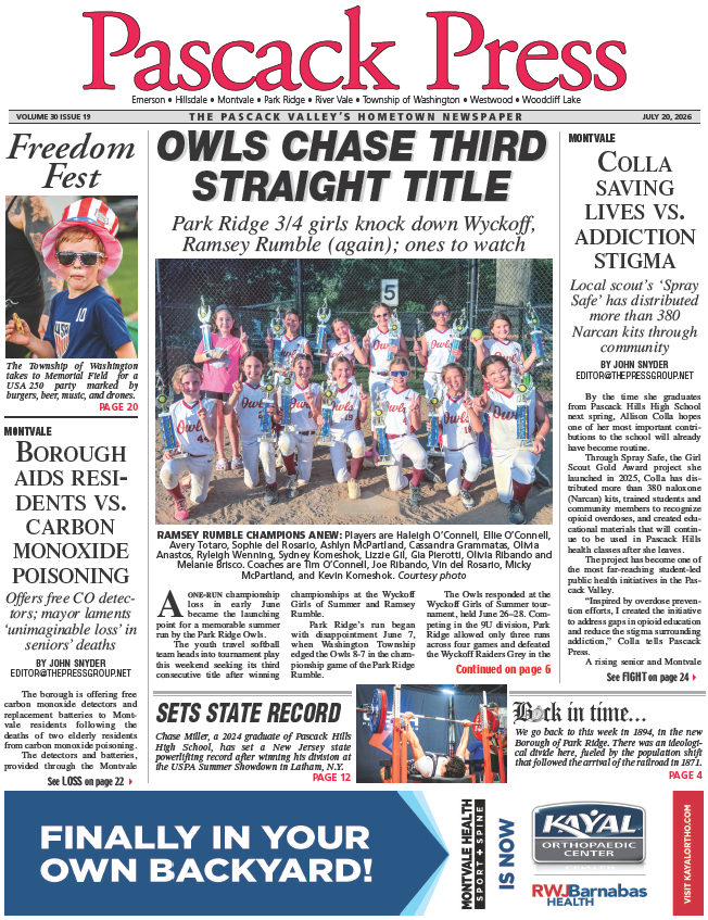 Pascack Press — July 20, 2026 cover