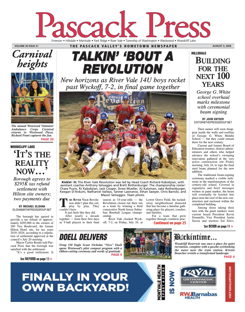 Pascack Press — Aug. 3, 2026 cover