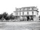 ‘Downtown’ Westwood in the 1870s. This view looks across the intersection of Railroad Avenue and Main Street (Broadway and Westwood Avenue) toward the Westwood House hotel, built in 1869. This location is now the Westwood Gallery.