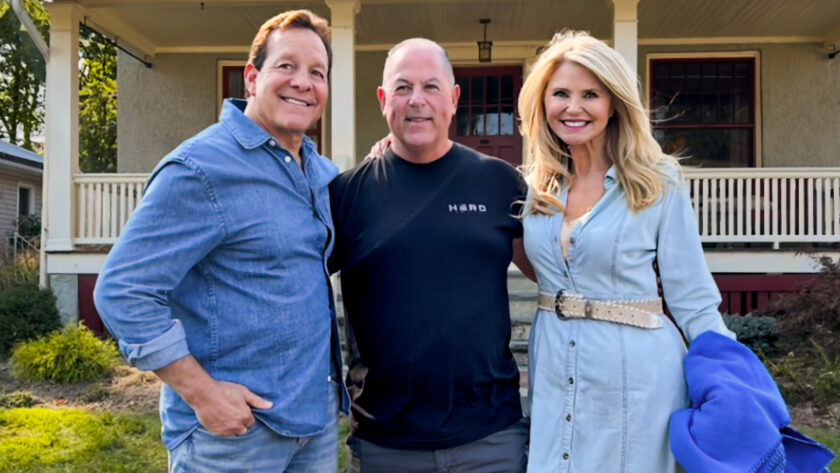 Michael Gray, Steve Guttenberg, and Christie Brinkley in Westwood. Courtesy photo.