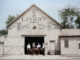 John “Cal” Calvin Gardenier operated his livery stable in Hillsdale from the 1880s through the 1910s. Well placed to serve those coming and going at the Hillsdale station, it stood on Park Avenue near the railroad tracks, now the location of the Bank of America. The building was lost in a fire in 1930. Colorized.