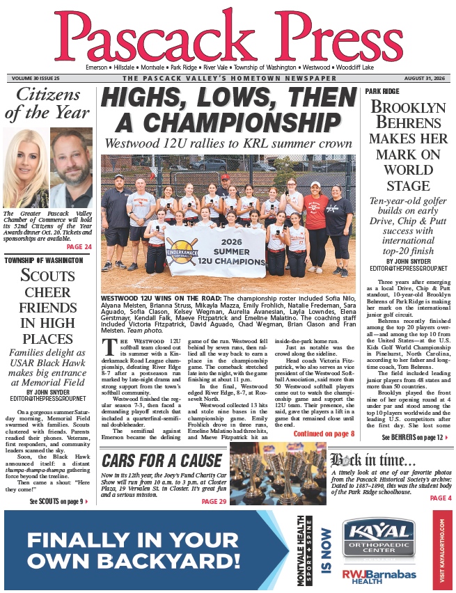 Pascack Press — Aug. 31, 2026 cover
