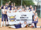 ’The 10U Girls River Vale Revolution summer softball team roster: Brooklynn Mikalouskas, Landyn Thomson, Olivia DiPaolo, Nicole Clarke, Cece Risalvato, Charlotte Laipple, Reagan Sutter, Lily Sousa, Annie Lustberg, Annaliesa Hartigan, Lia Vallejo, and Leah Ortiz. Head coach: Erin DiPaolo. Assistant coaches: Arianna Thomson, Alex Laipple, James Sutter. Team photo.