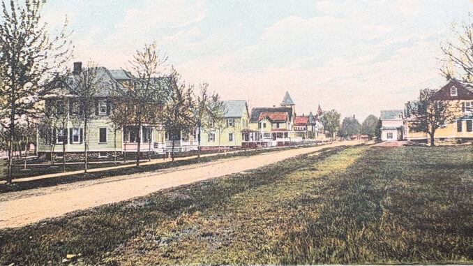 Featuring a view that looks up Third Avenue from Mill Street in Westwood, this postcard was mailed by a vacationer on Aug. 20, 1910. The sender tells a friend in Paterson, “I am having a very nice time. This is how the whole town looks‚ so clean and all one-family houses.”