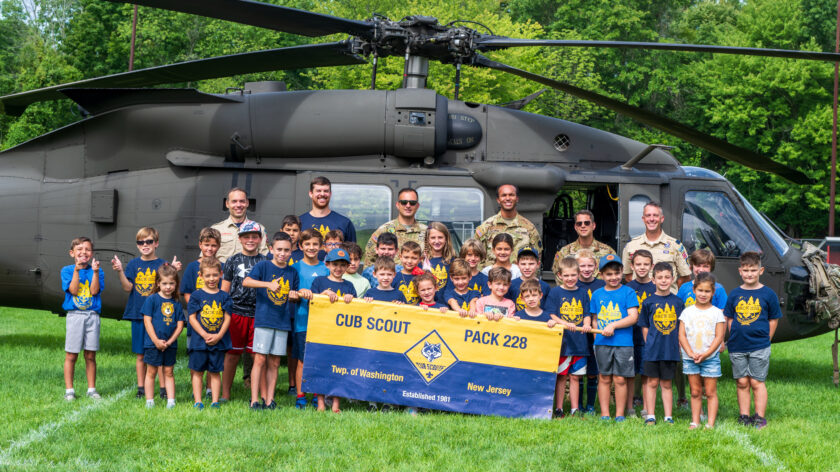 Scouts, families delight as Black Hawk makes big entrance at Memorial Field