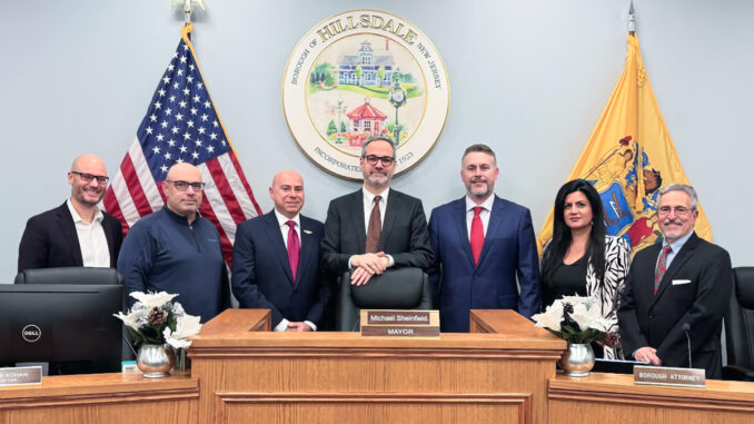 Hillsdale's governing body 2026: Councilman Robert Colletti Jr., Republican, term ends Dec. 31, 2027; Council President Clemente Osso, Republican, term ends Dec. 31, 2026; Councilman Anthony DeRosa, Republican, term ends Dec. 31, 2028; Councilman Chris Camp, Democrat, term ends Dec. 31, 2028; Mayor Michael Sheinfield, Democrat, term ends Dec. 31, 2027; Councilwoman Melissa Mazza Chiong, Democrat, term ends Dec. 31, 2027; and Councilman John Ruocco, Republican, term ends Dec. 31, 2026.