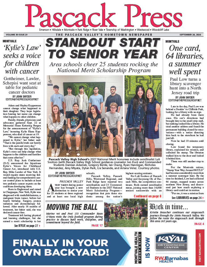 Pascack Press — Sept. 28, 2026 cover