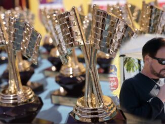 Trophies await car show winners. Inset: Joey’s Fund founder Tony DeCarlo, Joey’s father. The charity’s 12th annual car show returns to Closter Plaza Sept. 20 to raise money for patients and families facing serious illness.