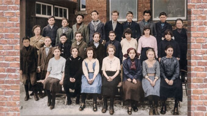 These were older students at Northvale’s Nathan Hale School in 1916. The borough broke off from Harrington Township the same year. (Colorized)