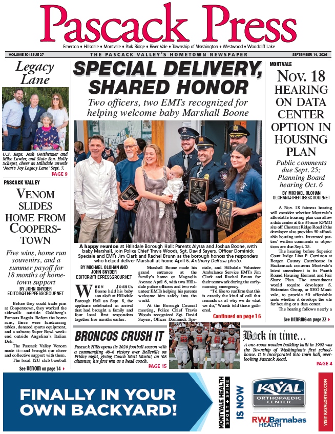 Pascack Press — Sept. 14, 2026 cover