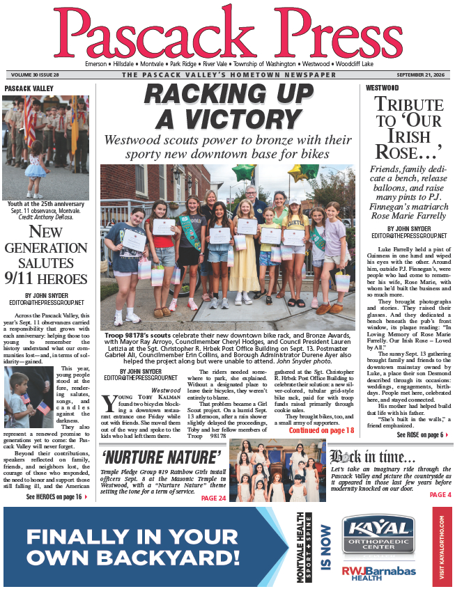 Pascack Press — Sept. 21, 2026 cover