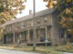 The stagecoach to Closter departed from Park Ridge’s Pascack Trading Post, a center of commerce for the Pascack Valley’s early settlers. This view shows the weathered building before its demolition in the 20th century. Its cornerstone, dated 1770, is preserved at the Pascack Historical Society’s museum.