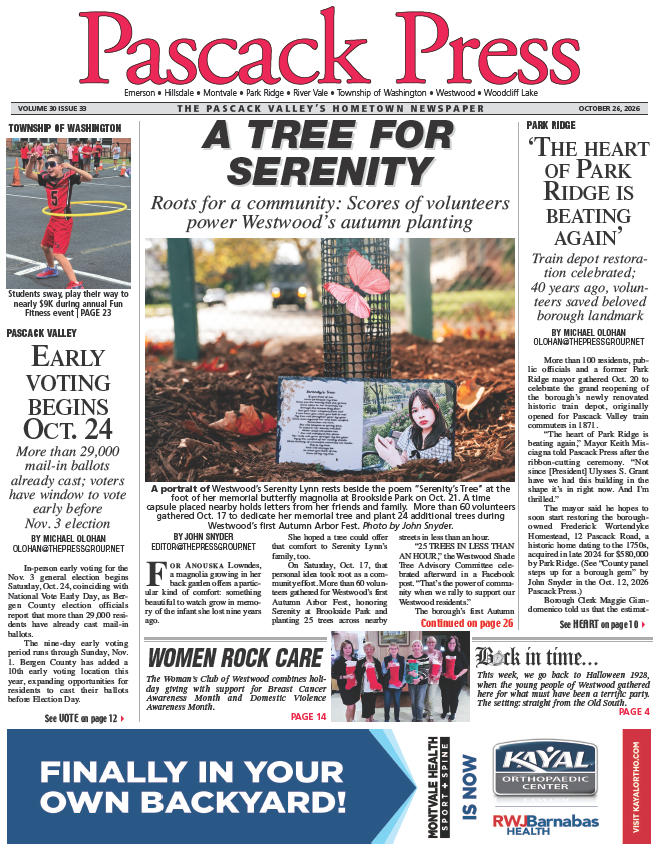 Pascack Press — Oct. 26, 2026 cover
