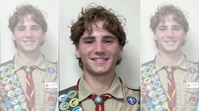 PH senior Austin Miller earns Eagle after creating a tribute to vets at school.