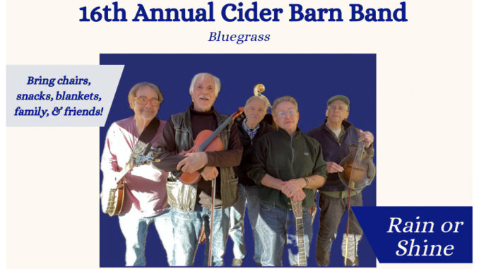 The Cider Barn Band returns to the Wortendyke Barn Museum on Sunday, Oct. 25, from 1 to 3:30 p.m.