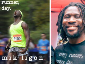 Jamik Ligon has taken his storytelling to the microphone. In January 2026, he launched the “Every Runner, Every Day” podcast, featuring conversations with runners about training, perseverance and the role running plays in their lives. Photo at right, by John Snyder at River Vale Day 2026.