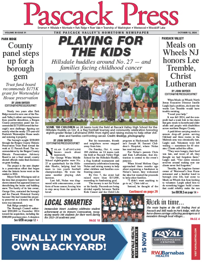 Pascack Press — Oct. 12, 2026 cover
