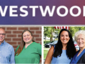 The candidates: Democratic incumbent Erin Collins with newcomer Kristian Rasmussen on the left, and Republican incumbent Lauren Letizia with former councilwoman Beth Staples on the right. Two seats are up for grabs on the Westwood Borough Council. Campaign photos.